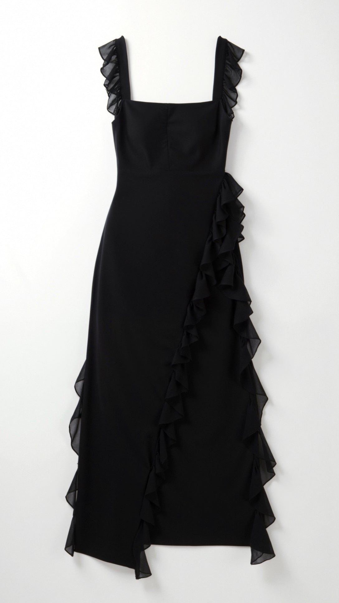 Laura | Elegancka falbankowa sukienka maxi